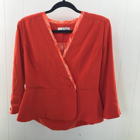 CAbi Jackets & Blazers - CAbi orange peplum blazer size 4
